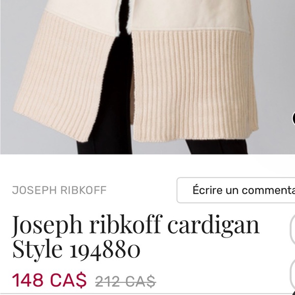 JOSEPH RIBKOFF NWT Open Knit Cardigan, Faux Fur Collar, Suede-Like - Picture 12 of 12